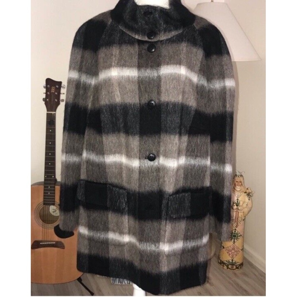 BASLER Plaid Wool Coat Oversized  2XL Size